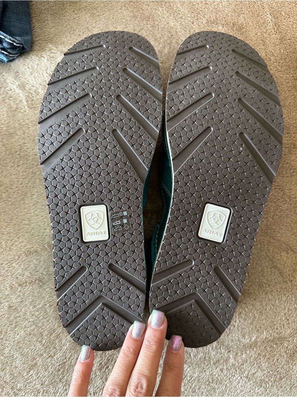 Ariat Teal Floral Skull Slip-On Loafers - Picture 2 of 2
